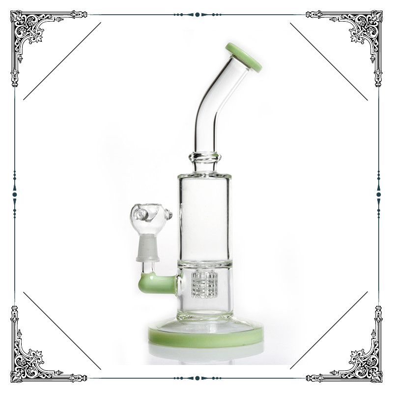 Mixed Color Glass Water Bubbler Percolator Hookah Bong With Matrix Perc