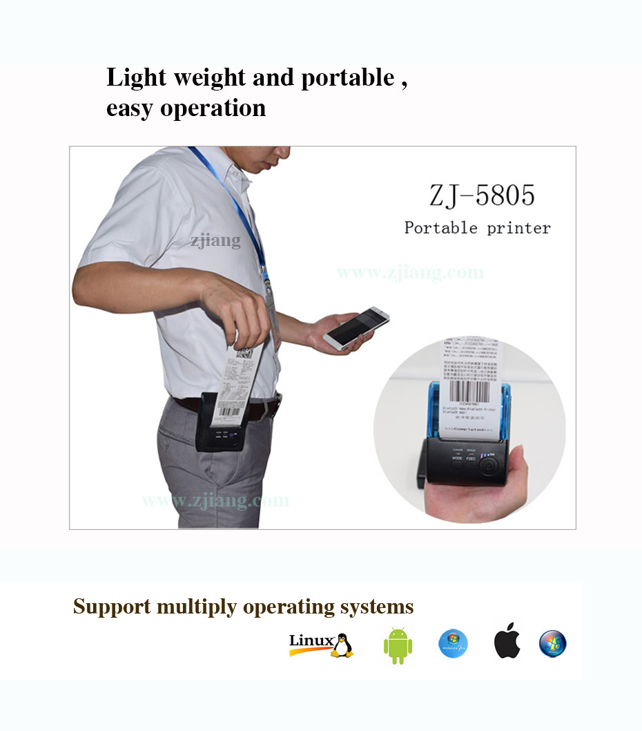 Portable USB Bluetooth Terminal Printer 2 Inch Bluetooth Thermal Printer 58mm