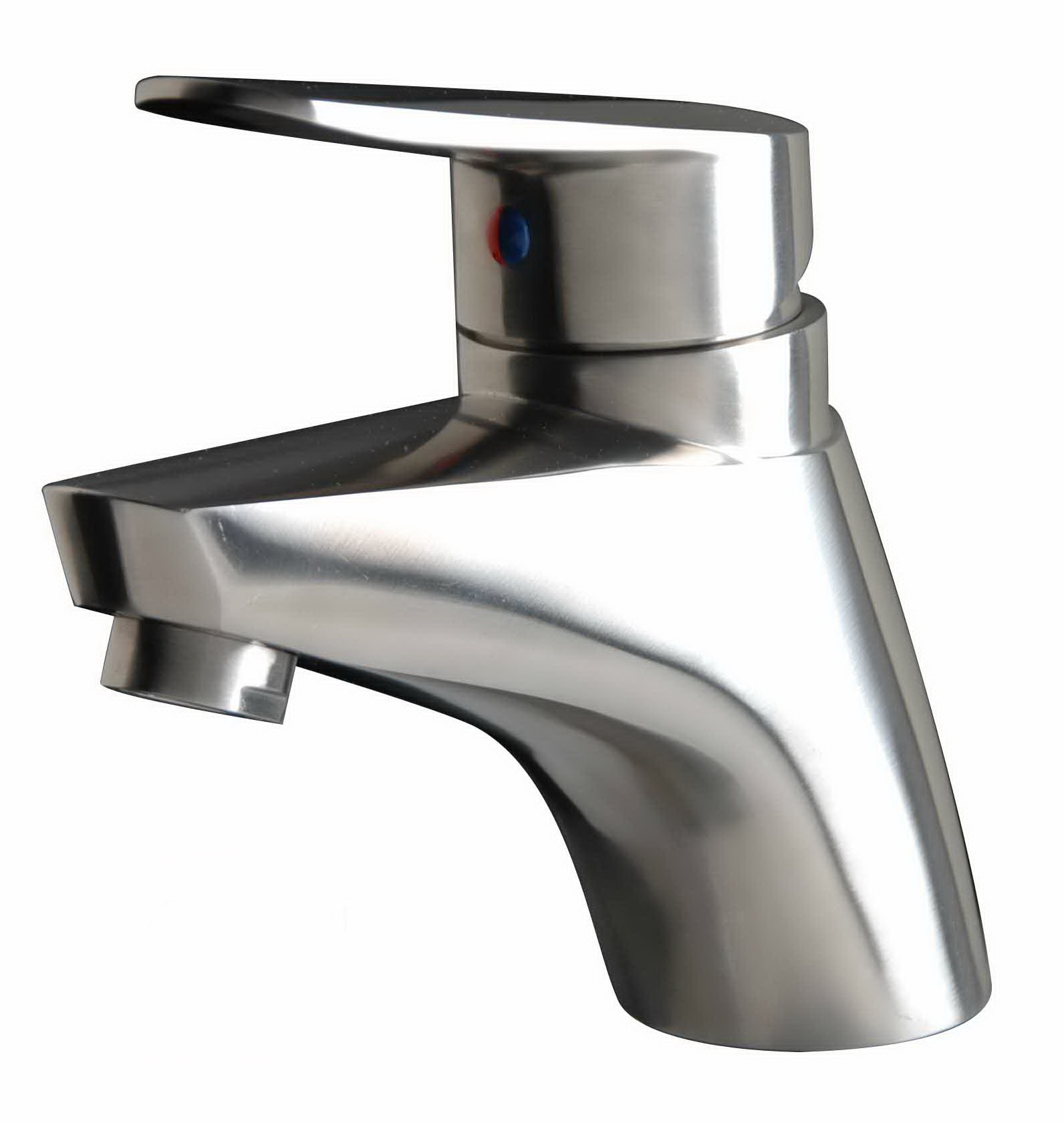 Deck Mounted Basin Sink Faucet 304 Or 316 Solid Casting Body Tap Brush silvor mixer