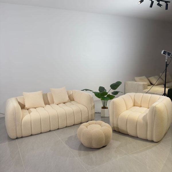 Custom Retro Straight Comfortable Sponge Corner Modular Sofa Living Room Cloud Couch Compressed Sofa for Villa Apartment