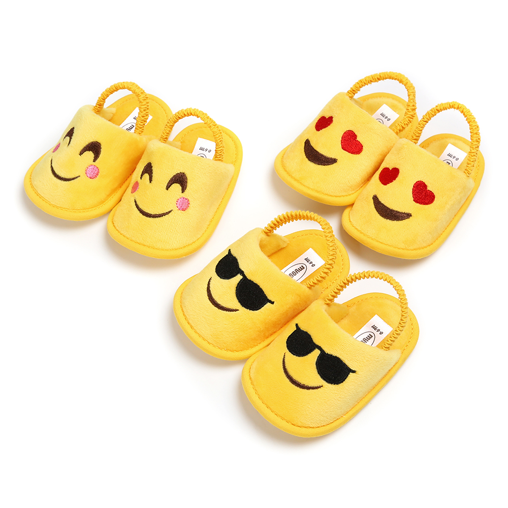 New fashion 2019 Flannel cute smile indoor prewalk boy girl crib baby sandals