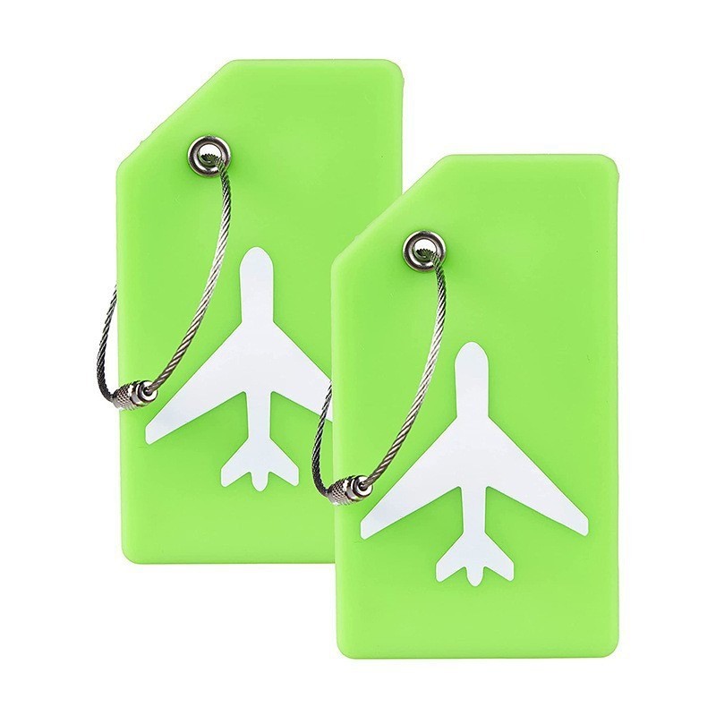 Silicone Luggage Tags for Travel Suitcases Simple Cartoon Design Name Cards Included