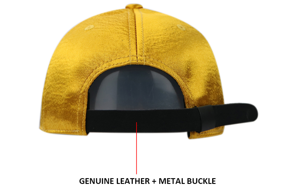 Beautiful Yellow Satin Baseball Cap , City Sport Caps For Sun Protection
