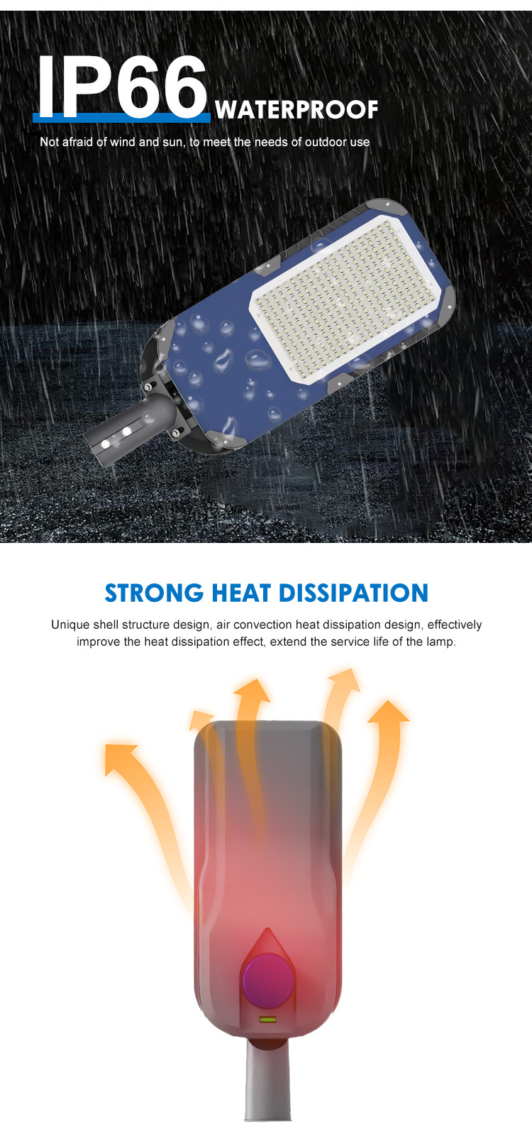 3000K-6500K Dia-Casting Aluminium High Power Led Street Light 50w/100w/150w/200w/250w