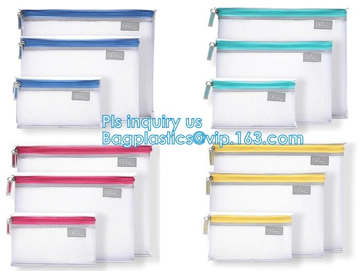 mesh zipper cosmetic bag make up custom high quality bags and cases shopping, Travel Toiletry Pouch Silver Mesh bag