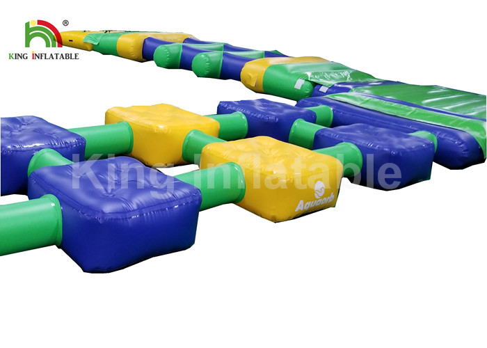 Air Tight Colorful Green Combo Floating Inflatable Water Parks For Beach Sea 12 Months Warranty