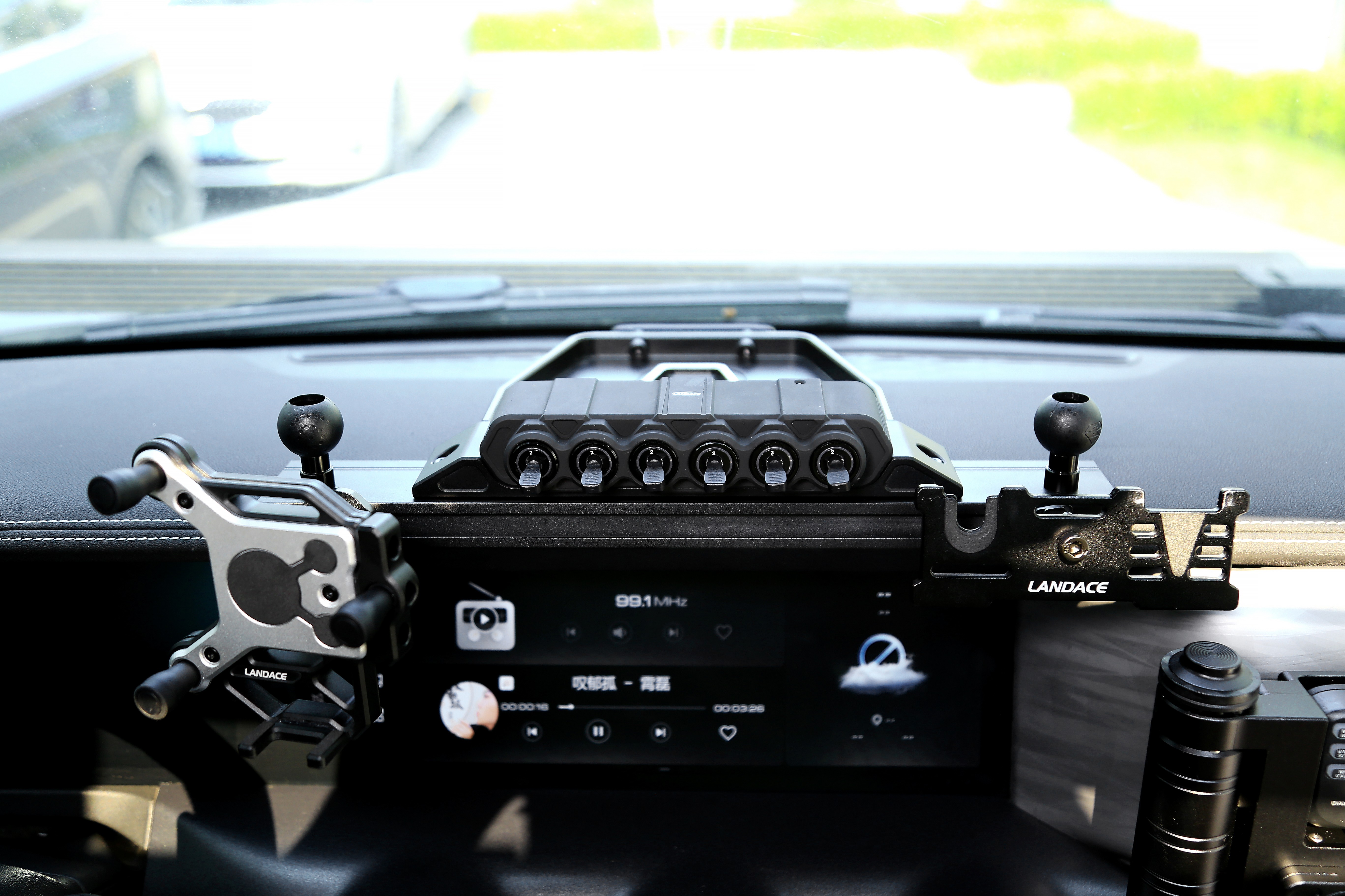 Car Accessories Aluminum Alloy Headlight Fog Light Width Light Wireless Refrigerator 6 Gang Switch Panel