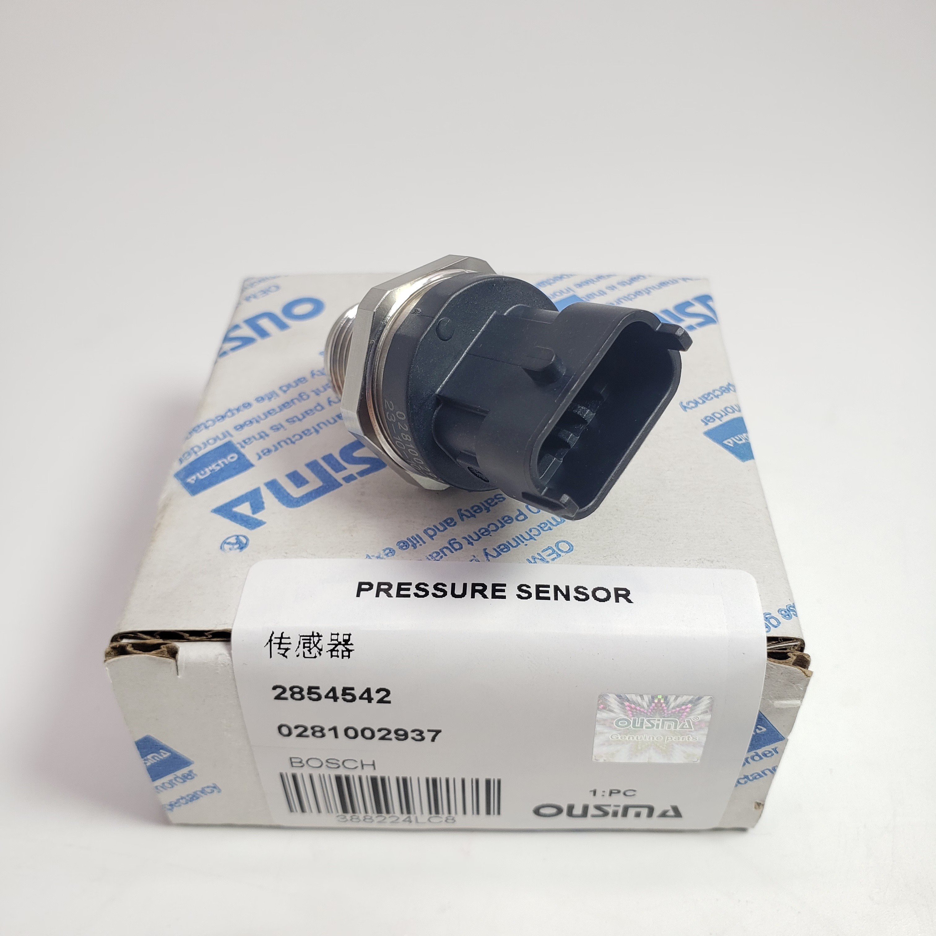 Fuel Rail Pressure Sensor 2854542 0281002937 For Bosch