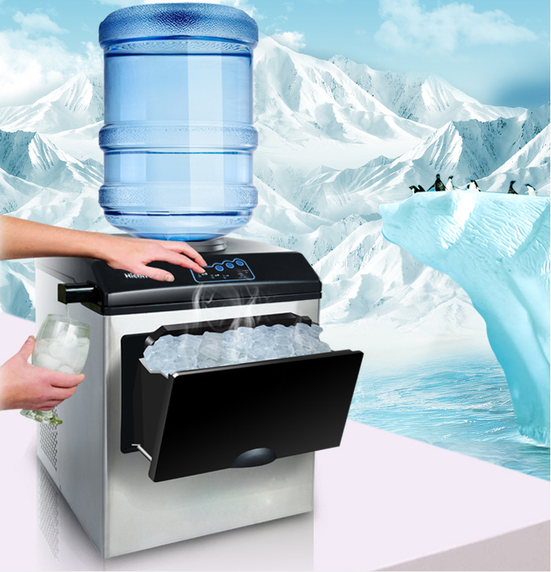 25kg Automatic Countertop Nugget Small Portable Ice Maker Machine Black for Business and Home Ice Making Capacity 25kgs/24H
