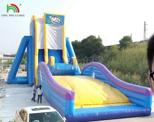 Commercial Party Rental Interesting Crazy Blue Inflatable Water Slide for Kids and Adults