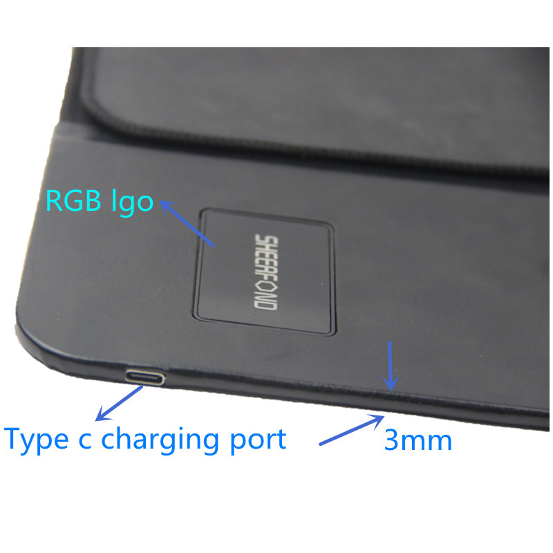 800x300x3mm Wireless Keyboard Charging Mat , Nonslip Wireless Charging Desktop Pad