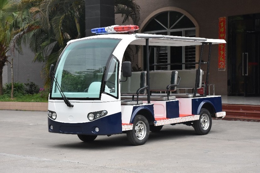 8 Seater Battery Powered Electric Patrol Car , Public Security Car 48V 4KW Green Energy