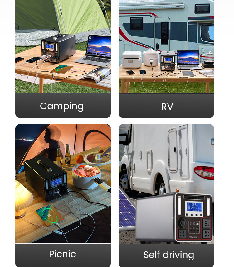 500W Portable Power Station Generator 50ah Solar Power Supply For Outdoor Charging