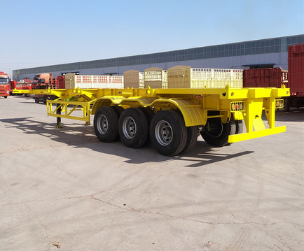 12.5m 3 Axles 40FT Second Hand Semi Trailers Low Flatbed Semi Trailer ISO Certification