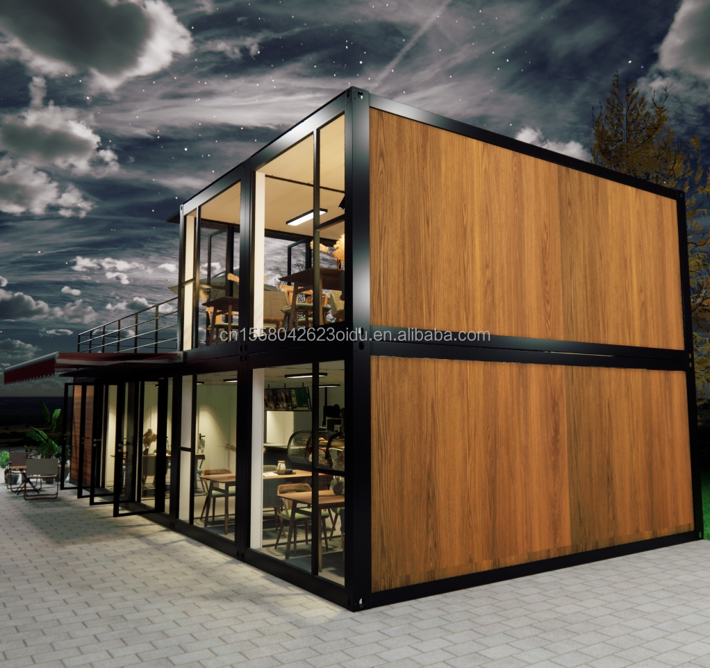 Aluminum Alloy Windows 2 Bedroom Tiny Home Prefab for Shop or Apartment in Modern Flatpack Container House 20ft/40ft Size