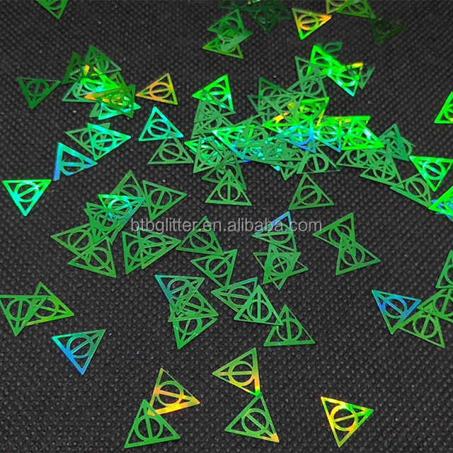 Stock of PET-Friendly Harry and Potter Triangle Glitter in Eco-Friendly Material