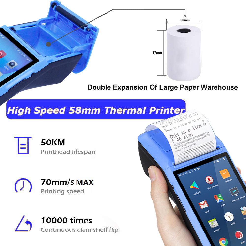 POS NFC Android Mobile POS Terminal With Label Or Receipt Printer