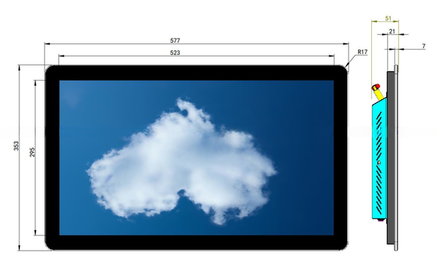 wall mounted 23.6" 24" inch LCD totem support landscape and portrait display mode embedded multimedia player