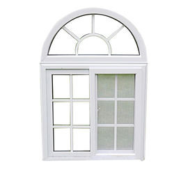 PVC UPVC Double Pane Glass White Vinyl Sliding Window With Grill Mosquito Mesh