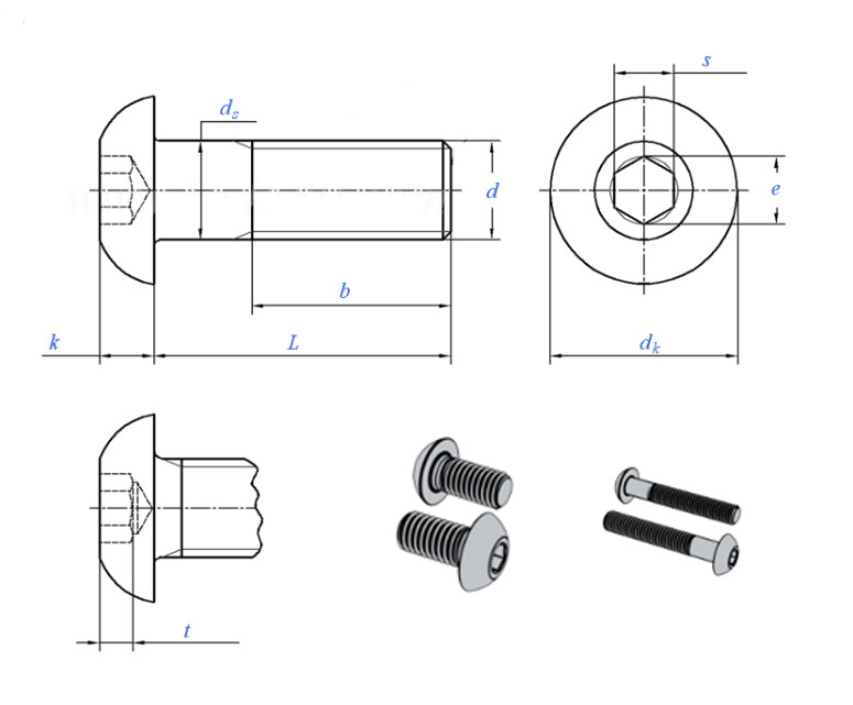 Carbon Steel Black Machine Screw Grade 12.9 Pan Head M4 Screw Coarse Thread