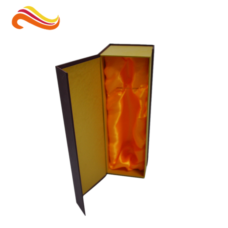 Black Flat Foldable Wine Bottle Packaging Box with UV Finish