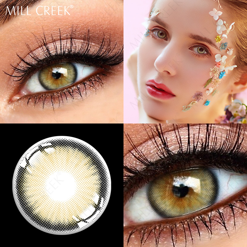 Affordable Monthly Colored Contacts Caramel Brown Lens 3 Tone