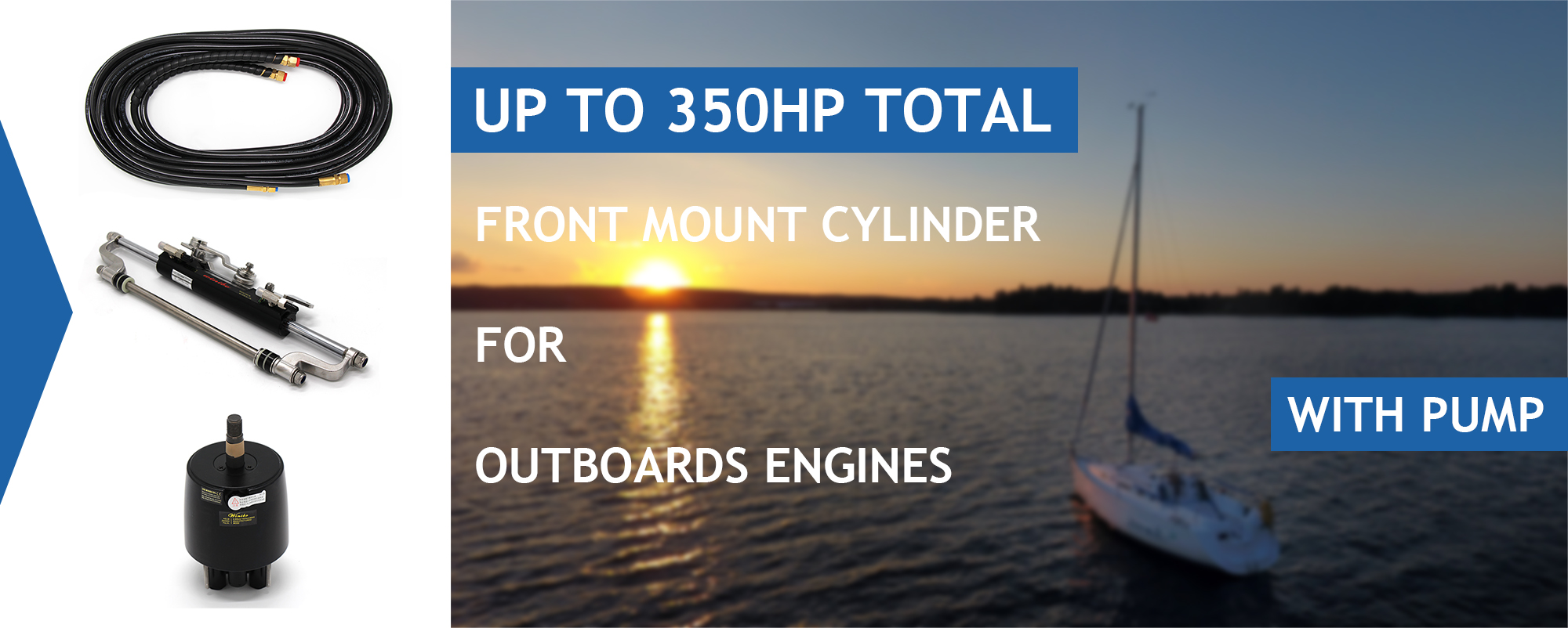 Marine Hydraulic Marine Steering Kit For Boats Up To 350HP Outboard Engine