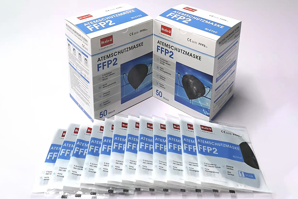 CE Mark Printing CE Respirator Mask FFP2 , FFP2 Protective Face Mask With CE 0370 , In China Export White List
