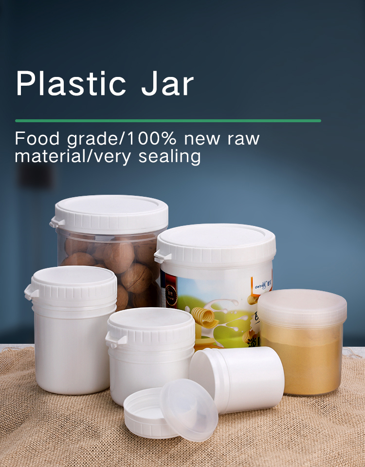 Clear White Butter Storage Small Plastic Jars Canning For Food Powder 30ml-1000ml