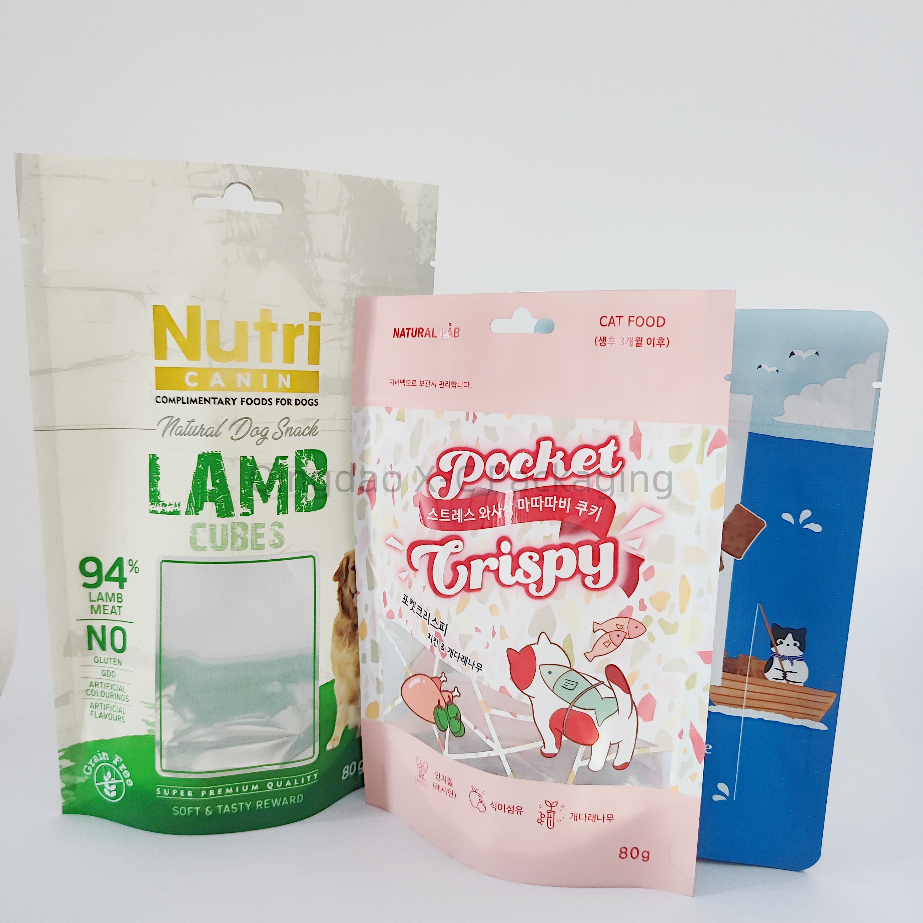 Pet Food Ziplock Stand Up Pouch Packaging Laminated Plastic Digital Printing