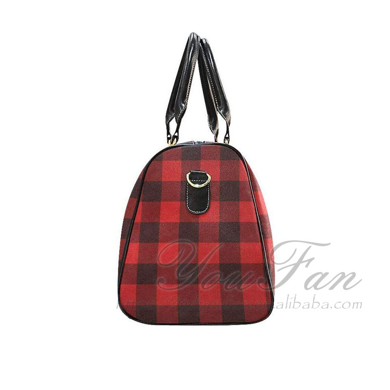 Vintage Classic Plaid Travel Duffel Bags For Academic / Commercial Trips