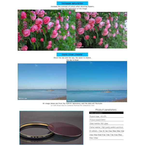 AGC Optical Glass Golden Line HD CPL Polarizer Filter For DSLR Camera Lens