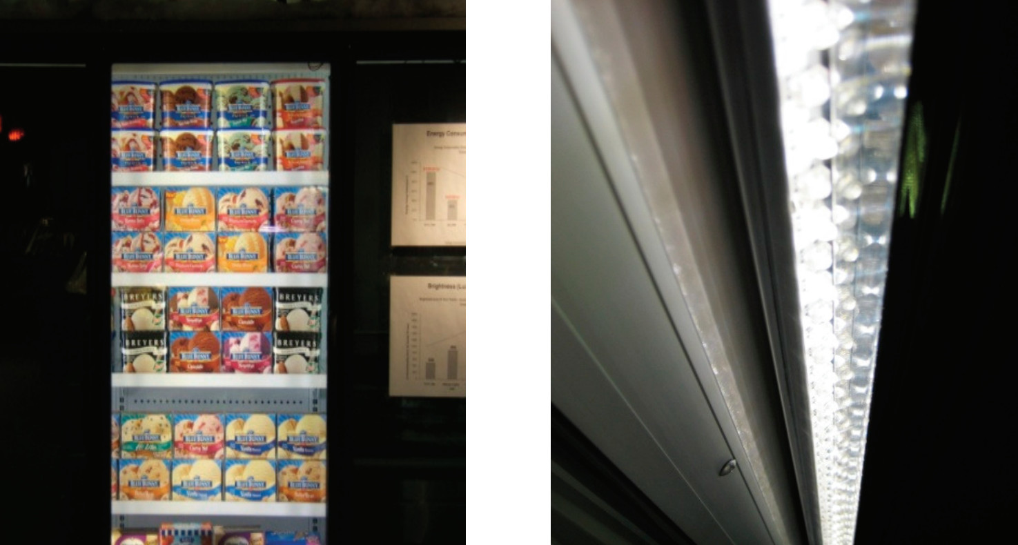 LED Lighting Performance Supermarket Refrigerated Display Cases Vertical