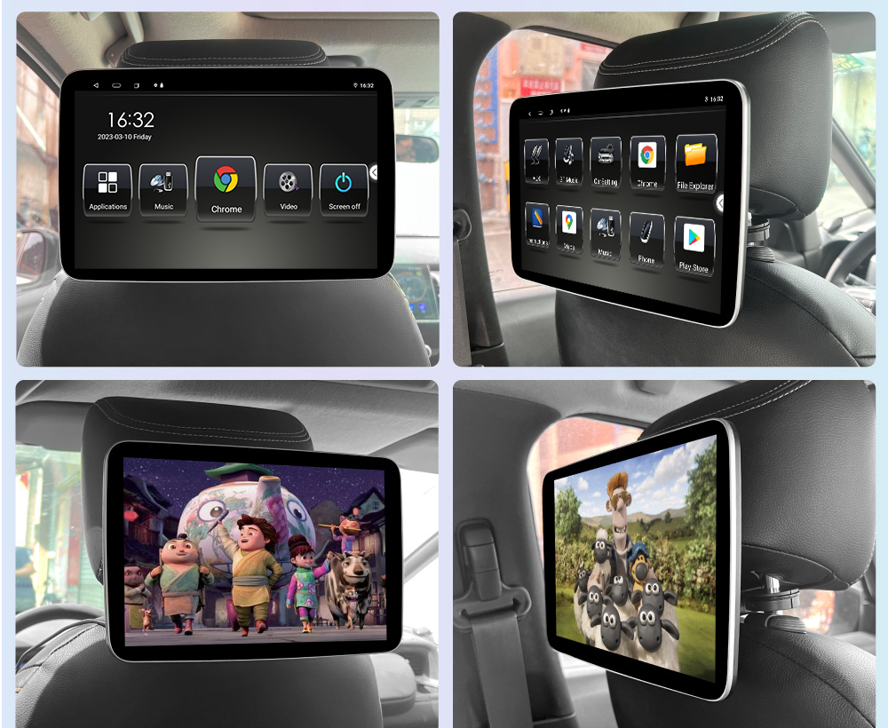 MP3/MP4 Players Combination Headrest Monitor Display IPS Android Tablet for Car Rear Seat