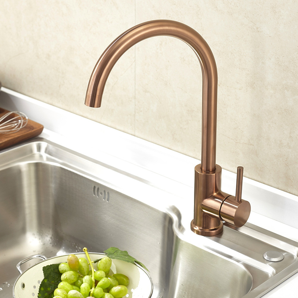 PVD Coating Copper Color Surface Kitchen Water Faucet For Sink Stainless Steel 304/316 Faucet