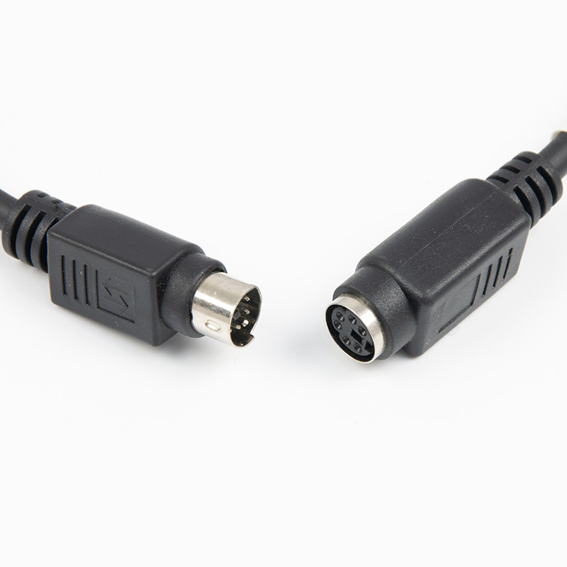 1m PVC Black PS2 Keyboard Wedge Cable KWB Male To Female Extension