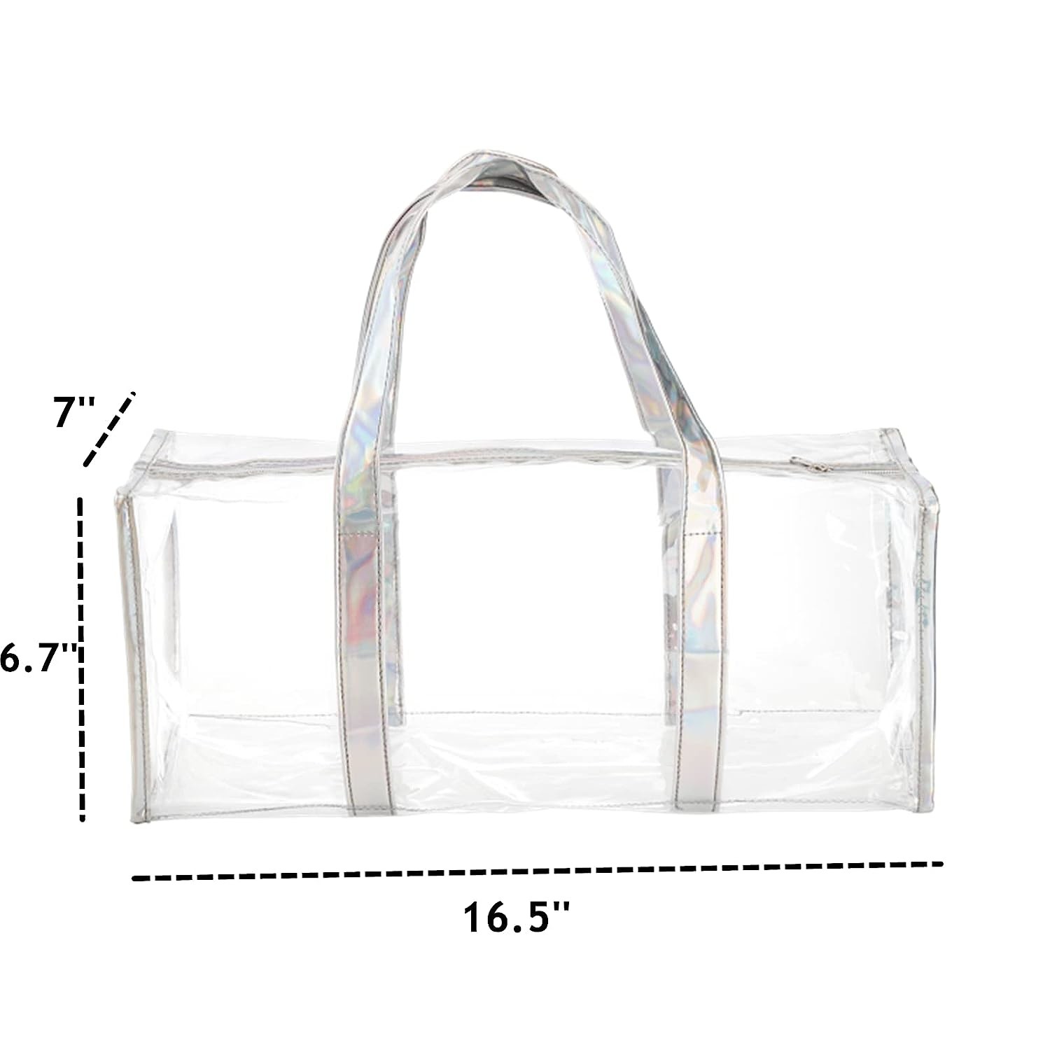 Tote Bag for Women Clear Gym Bag PVC Beach Bag Sports Duffel Bag with Durable Metal Zipper (One Clear Bag)
