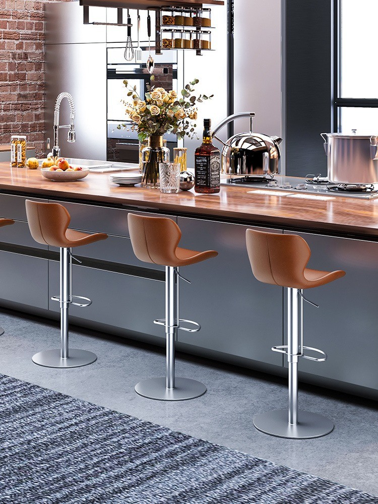 Hotel Restaurant Lift Swivel Bar Stool Light Luxury Home Bar Club Chairs