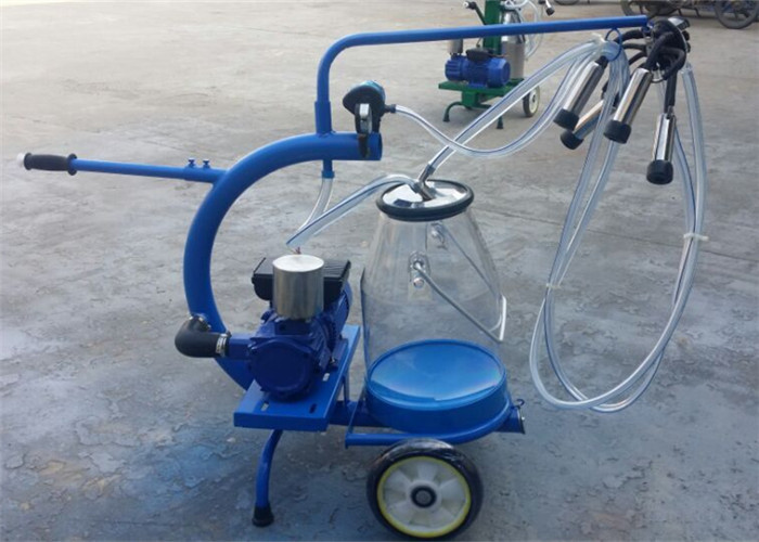 HL-JN07 0.75Kw Motor Dry Type Pump Mobile Milking Machine with Plastic Bucket