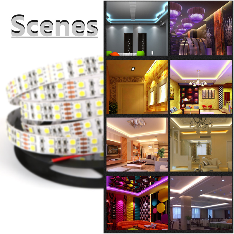 Double Row Flexible LED RGB Strip Light SMD 5050 120LEDs/M For Landscape Lighting