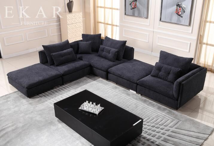 Latest Living Room Classic luxury Fabric Couch Curved Design Modern Sofa