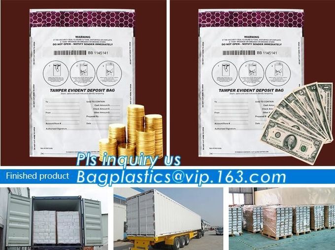 Security plastic bag with adhesive tape for cash, plastic money bag, Security Money Cash Bag For Airport/Bank and police