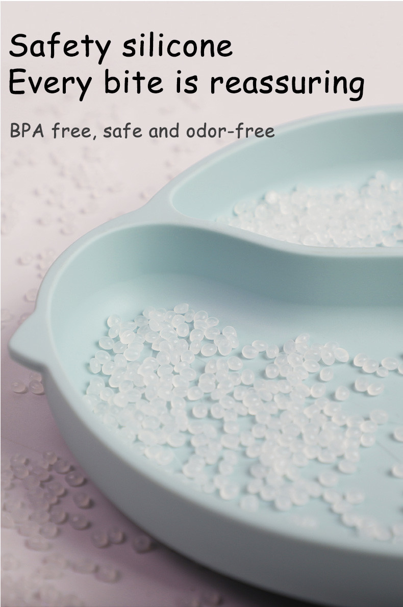 Non-Slip And BPA-Free Silicone Childrens Shark Feeding Plate BPA Free Morden Babi Dishes For Toddlers