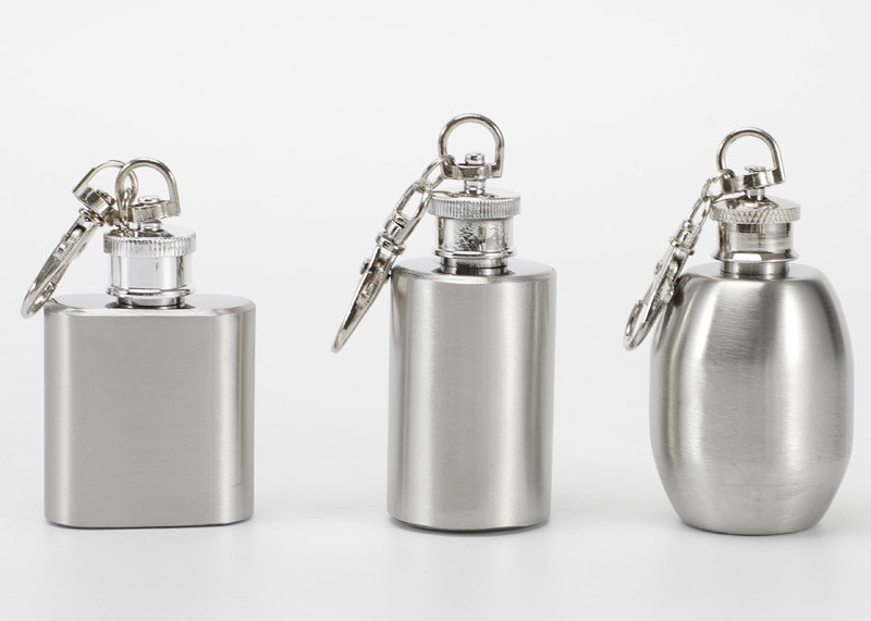 Portable Small Novelty Hip Flask 1 Ounce White Wine Bottle With Key Chain