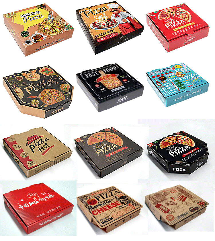Full Color Baking Kraft Corrugated Paper Pizza Cardboard Pizza Slice Boxes Bulk