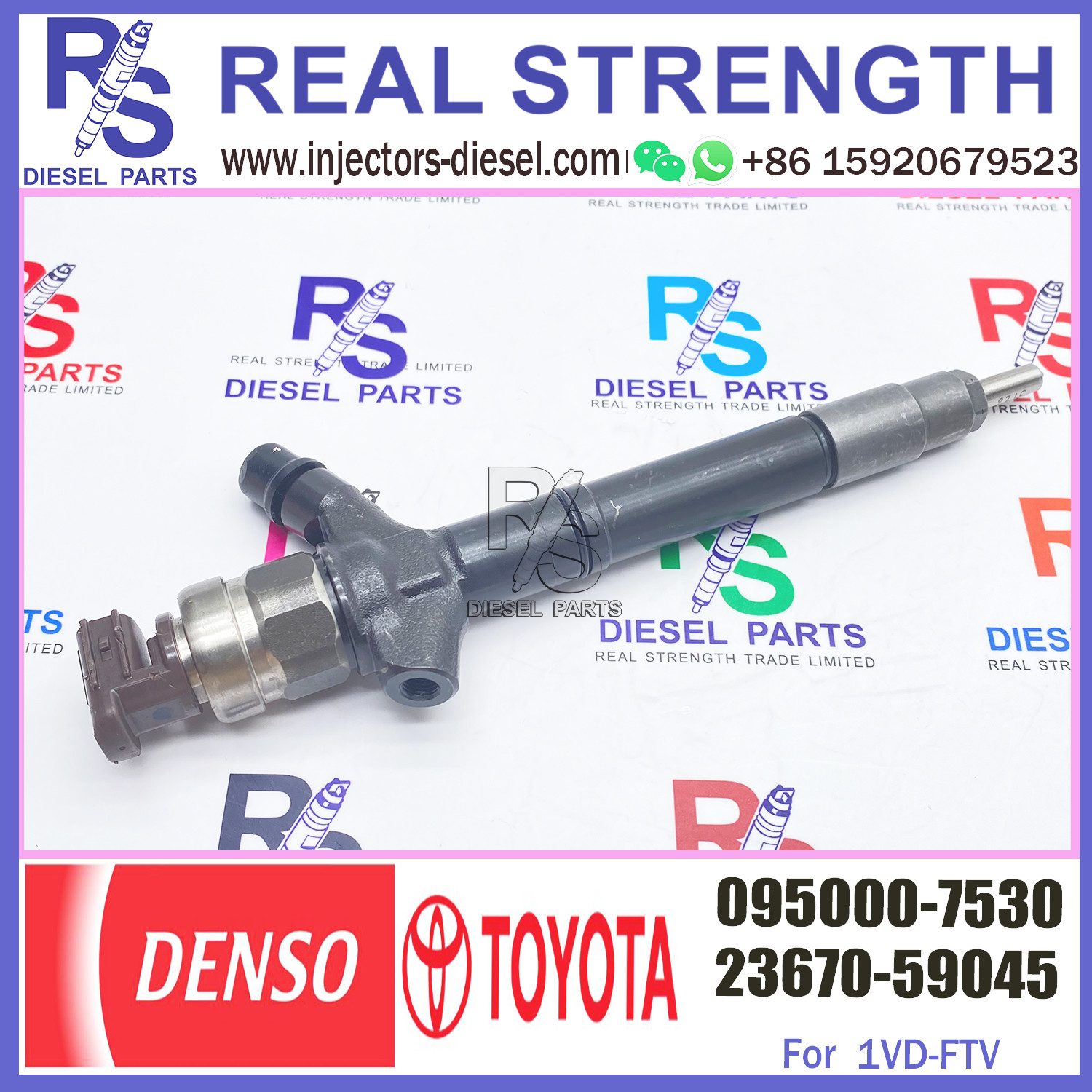 Diesel Engine New Fuel Injector 23670-59025 Common Rail Injector 23670-59025 095000-7530 095000-9780 For Toyota