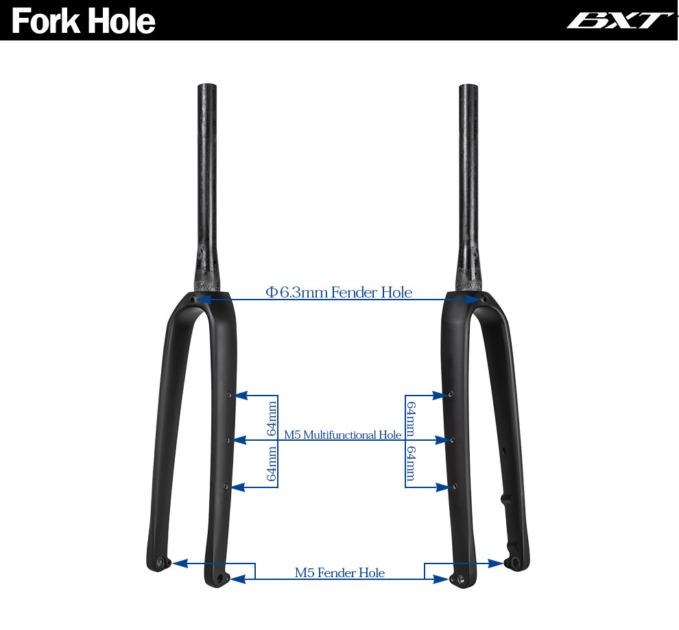 27.5 Carbon Mountain Bike Fork Road Gravel Disc Brake Fork 650B Carbon Fiber Fork 700C