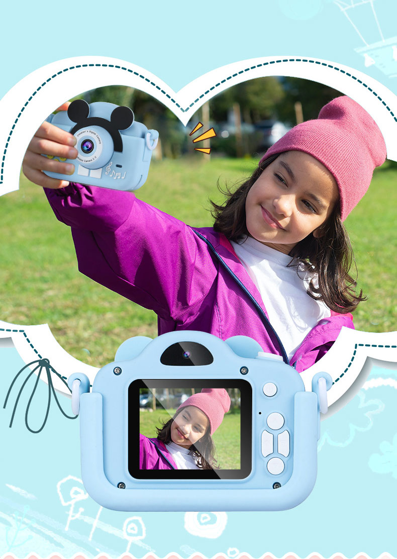 Playing Camera for Age 3-12 32GB SD Card 1080P Video Recorder 2 Inch IPS Screen