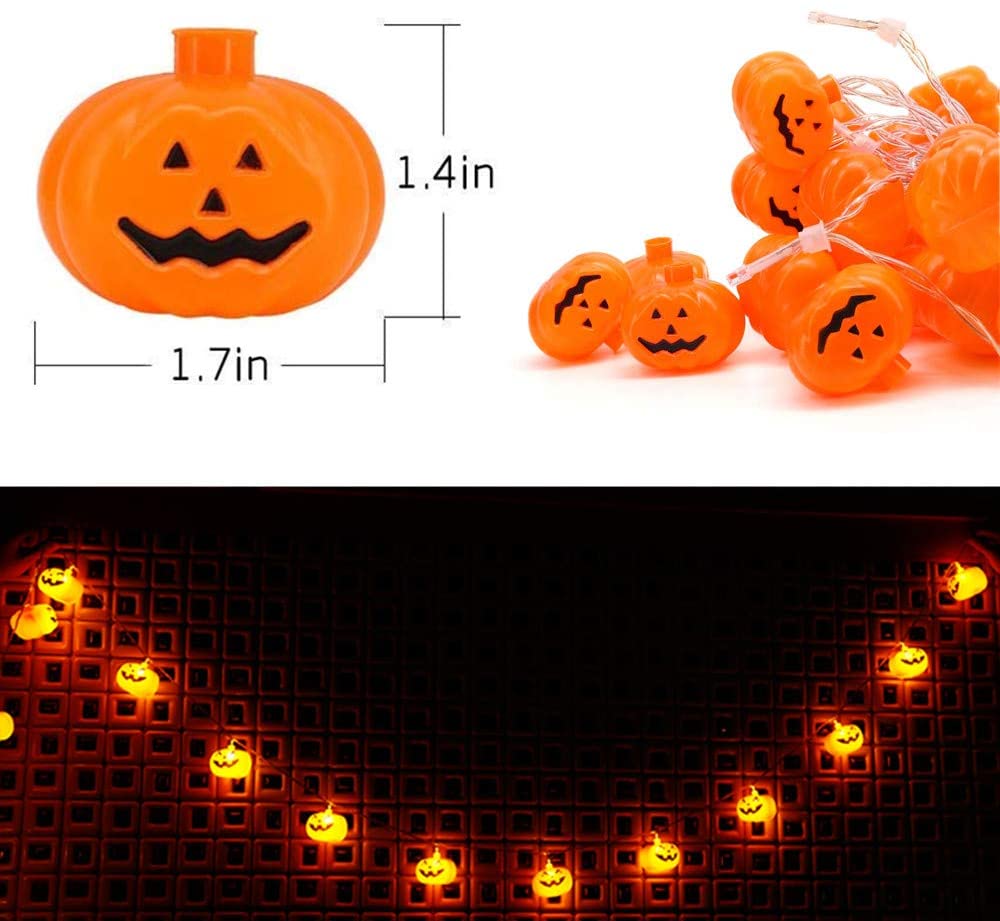 Halloween Pumpkin Lights Halloween Decorations Lanterns Battery Operated LED Pumpkin String Lights Jack o Lantern Decor
