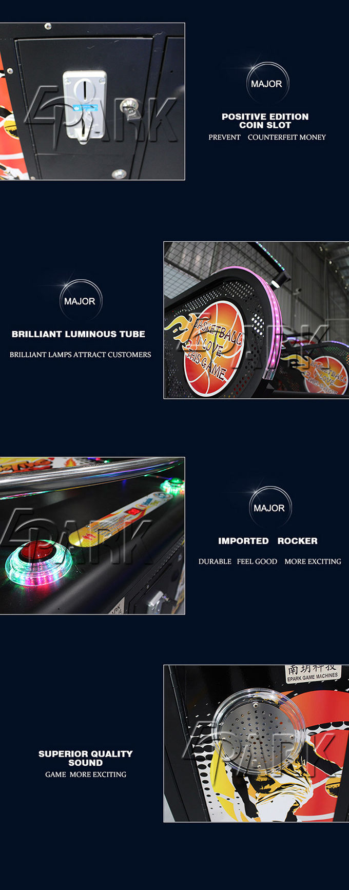 Electric Indoor Arcade Basketball Game Machine For Kids Luxury L110*W255*H257 CM
